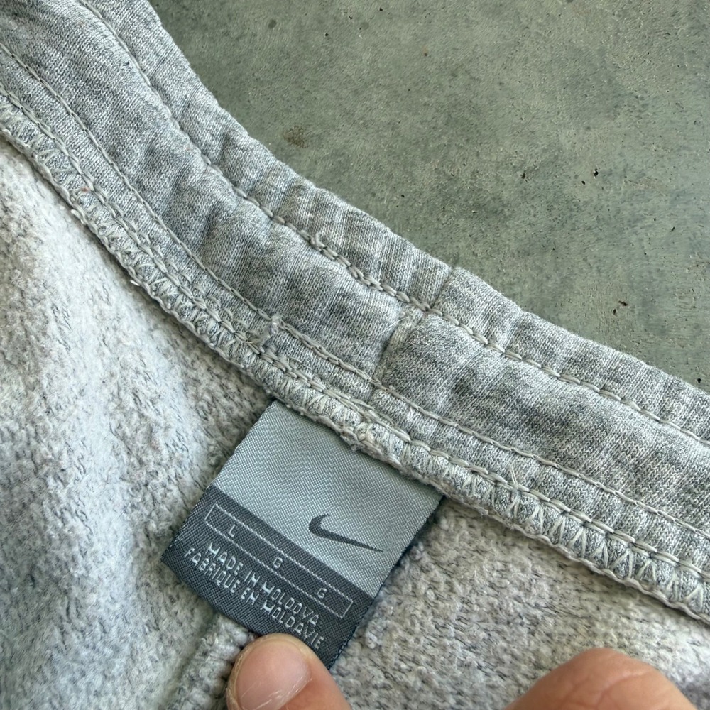 Nike Mens Grey Fleece Wide Leg Sweatpants Drawstring Pockets Large - Picture 3 of 4